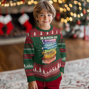 Hands Off Knit Sweatshirt Social Security And Medicare Protest Colorful Books TS11 Christmas Print Your Wear