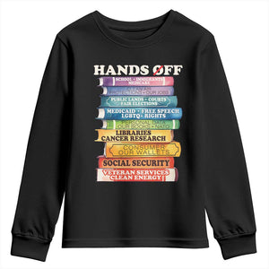 Hands Off Youth Sweatshirt Social Security And Medicare Protest Colorful Books TS11 Black Print Your Wear