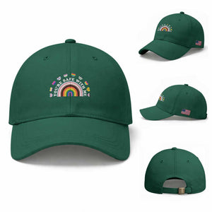 You're Safe With Me Baseball Cap LGBTQ Pride Ally Rainbow Heart TS11 Baseball Cap Universal Fit Irish Green Print Your Wear