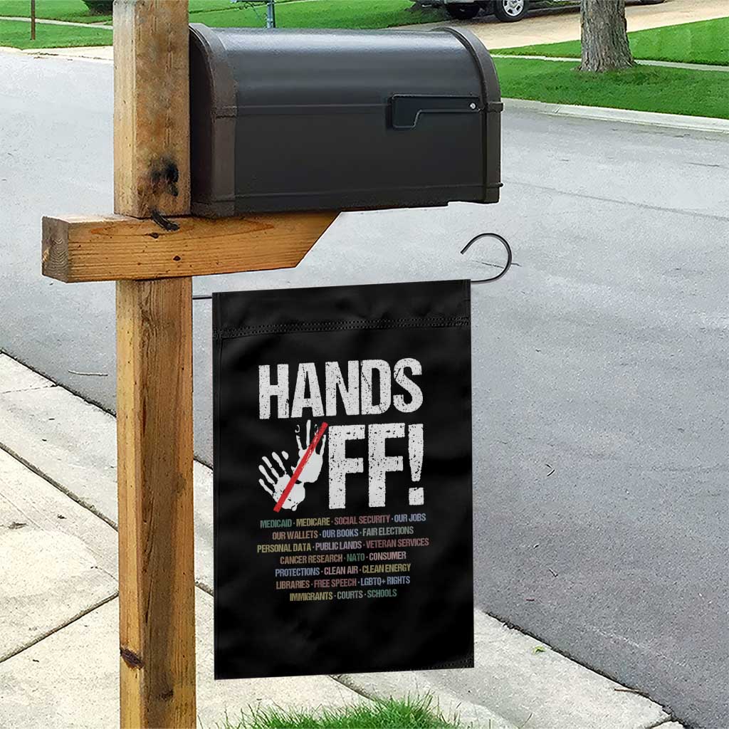 Hands Off Garden Flag Social Security And Medicare Protest Vintage Hand Print TS11 Print Your Wear