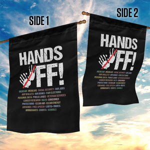 Hands Off Garden Flag Social Security And Medicare Protest Vintage Hand Print TS11 Print Your Wear