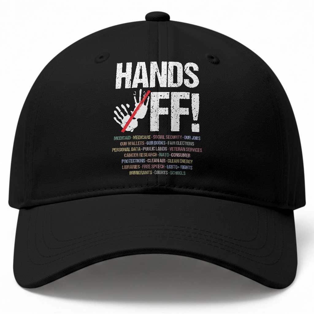 Hands Off Baseball Cap Social Security And Medicare Protest Vintage Hand Print TS11 Print Your Wear