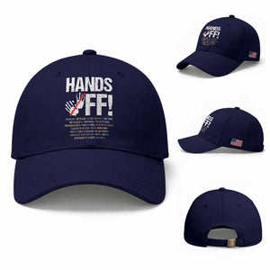Hands Off Baseball Cap Social Security And Medicare Protest Vintage Hand Print TS11 Baseball Cap Universal Fit Dark Blue Print Your Wear