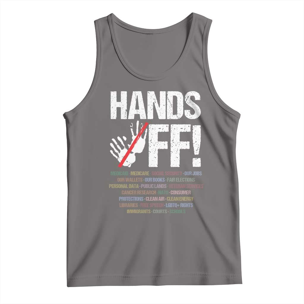 Hands Off Tank Top Social Security And Medicare Protest Vintage Hand Print TS11 Deep Heather Print Your Wear