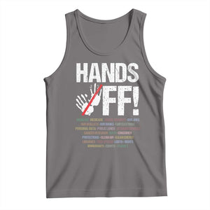 Hands Off Tank Top Social Security And Medicare Protest Vintage Hand Print TS11 Deep Heather Print Your Wear