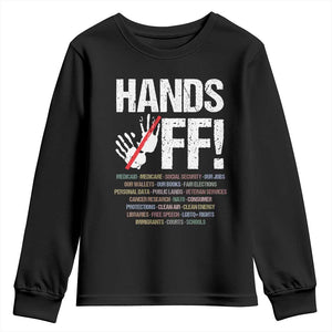 Hands Off Youth Sweatshirt Social Security And Medicare Protest Vintage Hand Print TS11 Black Print Your Wear