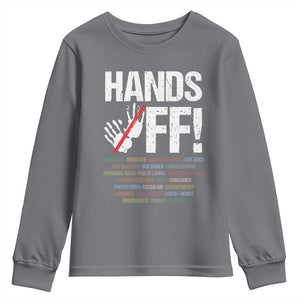 Hands Off Youth Sweatshirt Social Security And Medicare Protest Vintage Hand Print TS11 Charcoal Print Your Wear