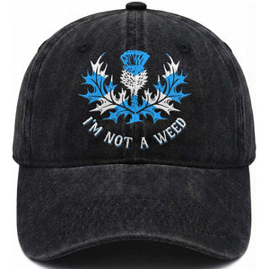 Funny Scottish Thistle I Am Not A Weed Washed Cotton Baseball Cap Scotland Flag TS11 Print Your Wear