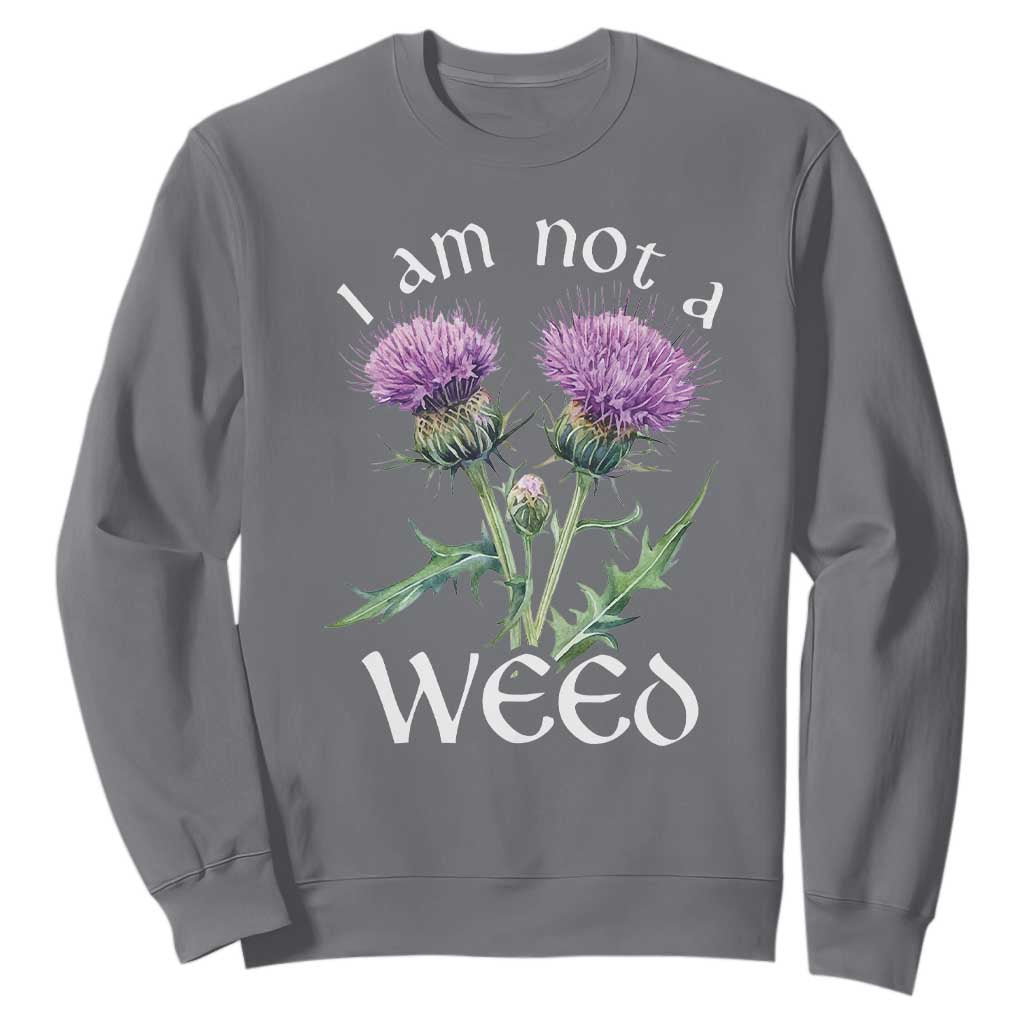 Funny Scottish Thistle I Am Not A Weed Sweatshirt TS11 Charcoal Print Your Wear