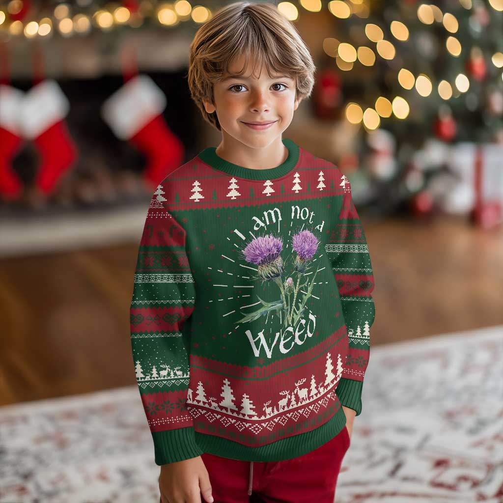 Funny Scottish Thistle I Am Not A Weed Ugly Christmas Sweater TS11 Christmas Print Your Wear