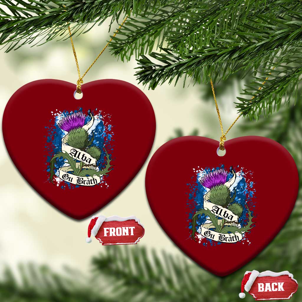 Alba Gu Brath Ceramic Ornament Vintage Thistle Flower Scottish Scotland Flag Saltire TS11 Print Your Wear