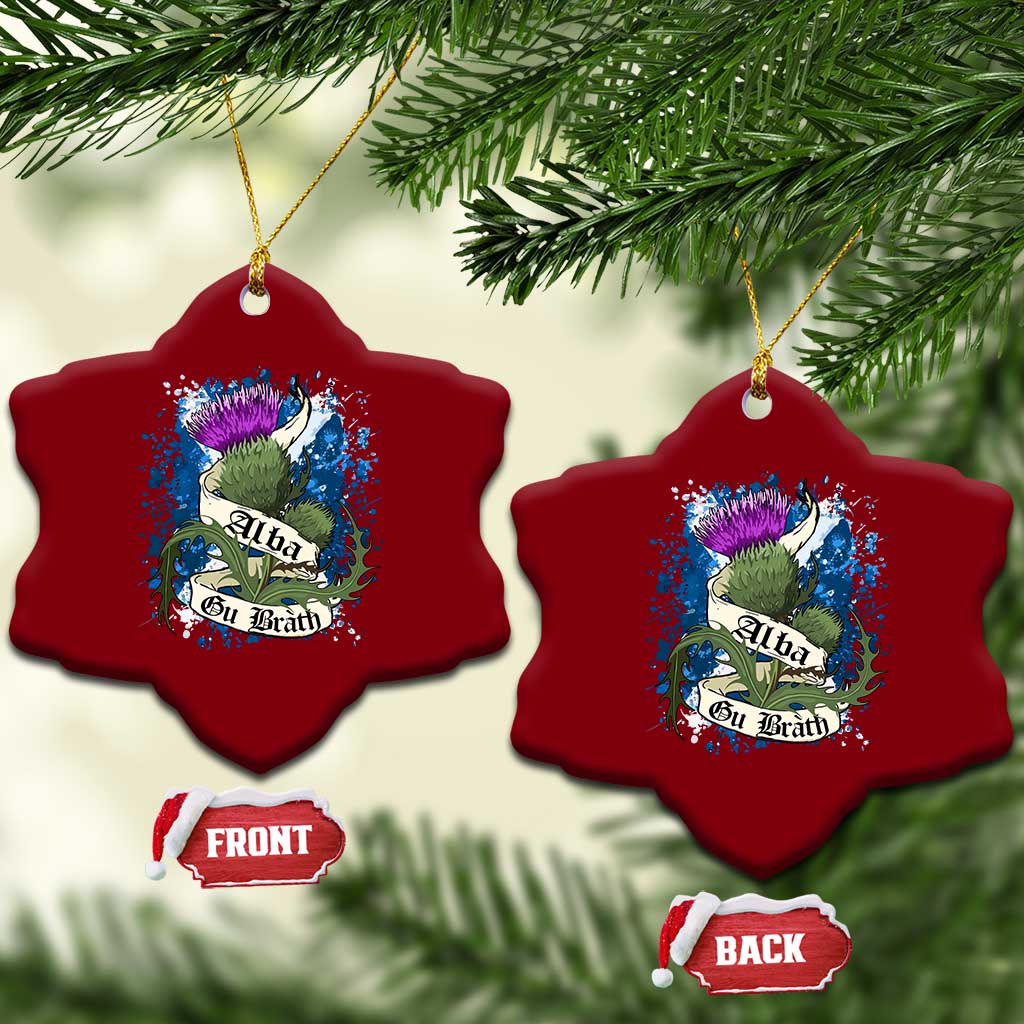 Alba Gu Brath Ceramic Ornament Vintage Thistle Flower Scottish Scotland Flag Saltire TS11 Print Your Wear