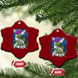 Alba Gu Brath Ceramic Ornament Vintage Thistle Flower Scottish Scotland Flag Saltire TS11 Print Your Wear
