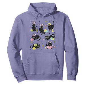 Funny Black Cat With Bunny Eggs Easter Day Hoodie TS11 Violet Print Your Wear