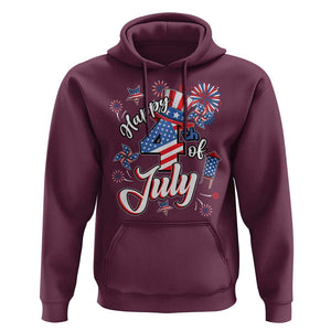 Funny Patriotic Independence Day Hoodie Happy 4th Of July American Firework TS11 Maroon Print Your Wear