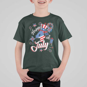 Funny Patriotic Independence Day T Shirt For Kid Happy 4th Of July American Firework TS11 Dark Forest Green Print Your Wear