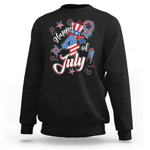 Funny Patriotic Independence Day Sweatshirt Happy 4th Of July American Firework TS11 Black Print Your Wear