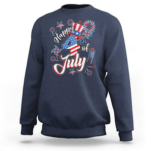 Funny Patriotic Independence Day Sweatshirt Happy 4th Of July American Firework TS11 Navy Print Your Wear