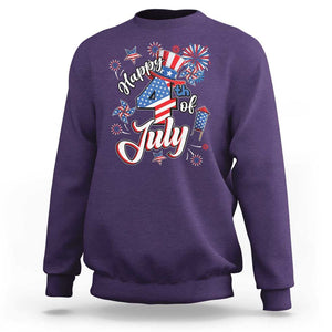 Funny Patriotic Independence Day Sweatshirt Happy 4th Of July American Firework TS11 Purple Print Your Wear