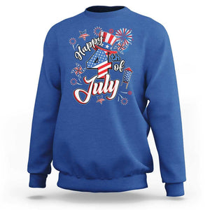 Funny Patriotic Independence Day Sweatshirt Happy 4th Of July American Firework TS11 Royal Blue Print Your Wear