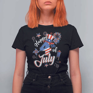 Funny Patriotic Independence Day T Shirt For Women Happy 4th Of July American Firework TS11 Black Print Your Wear