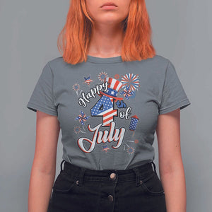 Funny Patriotic Independence Day T Shirt For Women Happy 4th Of July American Firework TS11 Charcoal Print Your Wear