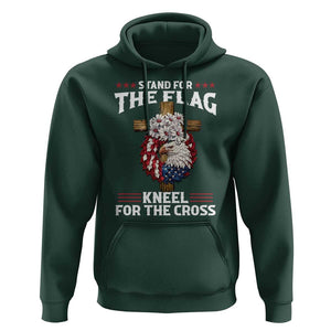 Christian Faith Hoodie 4th Of July Stand For The Flag Kneel For The Cross USA Flag TS11 Dark Forest Green Print Your Wear