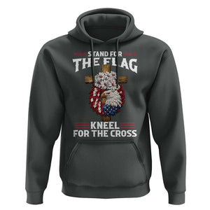 Christian Faith Hoodie 4th Of July Stand For The Flag Kneel For The Cross USA Flag TS11 Dark Heather Print Your Wear