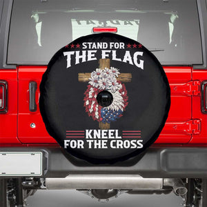 Christian Faith Spare Tire Cover 4th Of July Stand For The Flag Kneel For The Cross USA Flag TS11 Black Print Your Wear