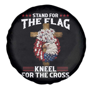 Christian Faith Spare Tire Cover 4th Of July Stand For The Flag Kneel For The Cross USA Flag TS11 Print Your Wear