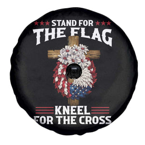 Christian Faith Spare Tire Cover 4th Of July Stand For The Flag Kneel For The Cross USA Flag TS11 Print Your Wear