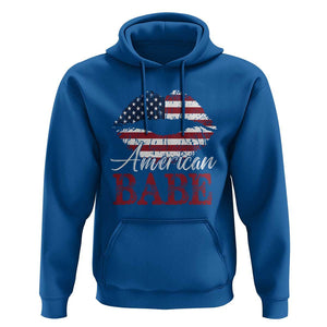 Funny 4th Of July Hoodie American Babe Flag Vintage Lips TS11 Royal Blue Print Your Wear