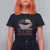 Funny 4th Of July T Shirt For Women American Babe Flag Vintage Lips TS11 Black Print Your Wear