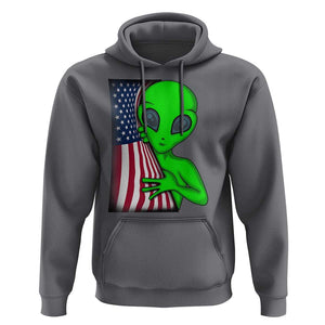 Funny 4th Of July Alien Hoodie USA American Flag UFO TS11 Charcoal Print Your Wear