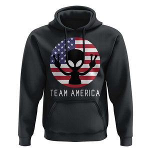 Funny 4th Of July Alien Hoodie Team America USA Flag UFO TS11 Black Print Your Wear