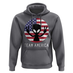 Funny 4th Of July Alien Hoodie Team America USA Flag UFO TS11 Charcoal Print Your Wear