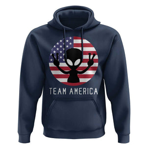 Funny 4th Of July Alien Hoodie Team America USA Flag UFO TS11 Navy Print Your Wear