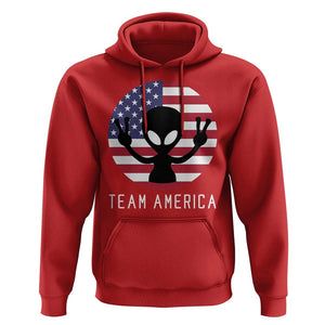 Funny 4th Of July Alien Hoodie Team America USA Flag UFO TS11 Red Print Your Wear