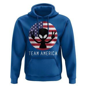 Funny 4th Of July Alien Hoodie Team America USA Flag UFO TS11 Royal Blue Print Your Wear