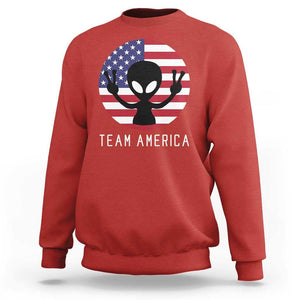 Funny 4th Of July Alien Sweatshirt Team America USA Flag UFO TS11 Red Print Your Wear