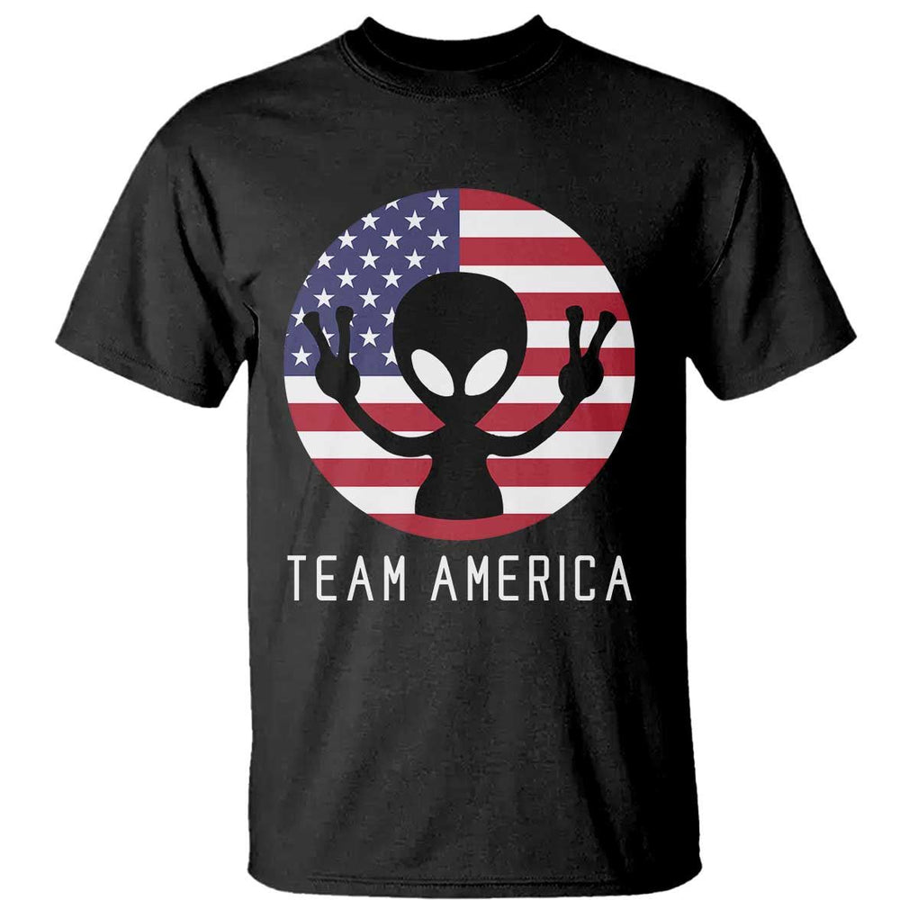 Funny 4th Of July Alien T Shirt Team America USA Flag UFO TS11 Black Print Your Wear