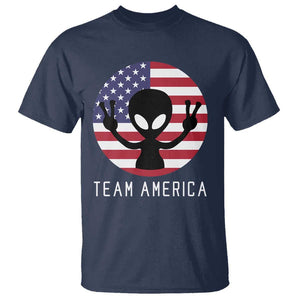 Funny 4th Of July Alien T Shirt Team America USA Flag UFO TS11 Navy Print Your Wear