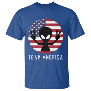 Funny 4th Of July Alien T Shirt Team America USA Flag UFO TS11 Royal Blue Print Your Wear