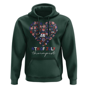 Funny Independence Day Hoodie 4th Of July Therapist Big Heart TS11 Dark Forest Green Print Your Wear