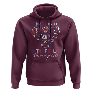 Funny Independence Day Hoodie 4th Of July Therapist Big Heart TS11 Maroon Print Your Wear