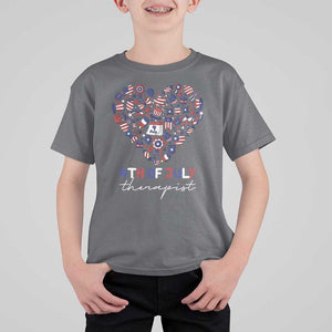 Funny Independence Day T Shirt For Kid 4th Of July Therapist Big Heart TS11 Charcoal Print Your Wear