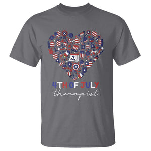 Funny Independence Day T Shirt 4th Of July Therapist Big Heart TS11 Charcoal Print Your Wear