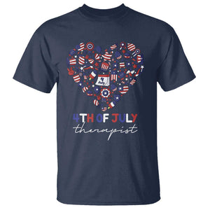 Funny Independence Day T Shirt 4th Of July Therapist Big Heart TS11 Navy Print Your Wear