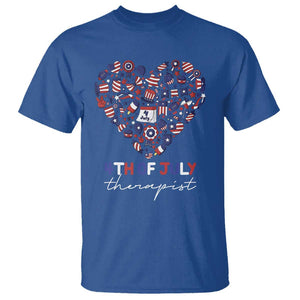 Funny Independence Day T Shirt 4th Of July Therapist Big Heart TS11 Royal Blue Print Your Wear