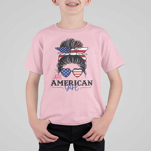 Fourth Of July T Shirt For Kid All American Girl USA Flag Independence Day TS11 Light Pink Print Your Wear